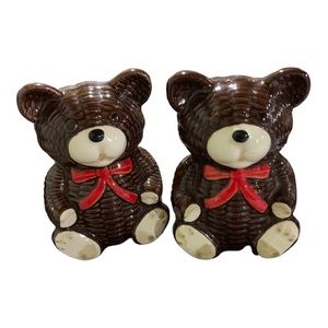 Vintage Otagiri Brown Bears Salt and Pepper Shakers - 1980s